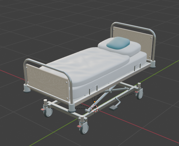 Ein Low Poly Krankenhausbett